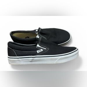 Vans Classic Black and White Slip-Ons- 9.5W/8M